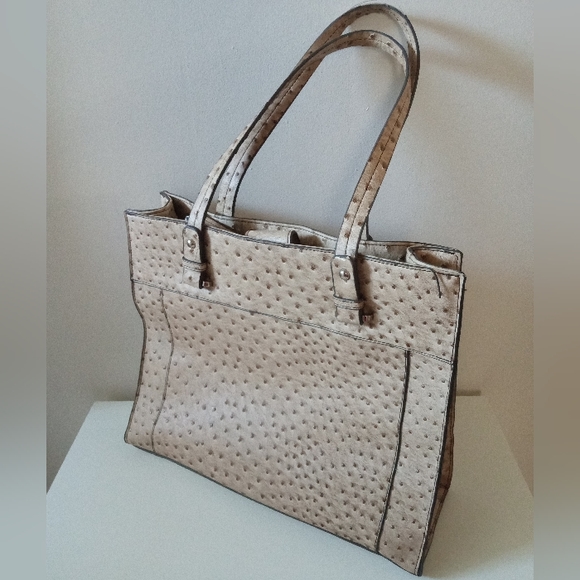 👜 Merona | Women's Shoulder Bag / Tote Bag | Vegan Leather | Beige - Picture 2 of 11